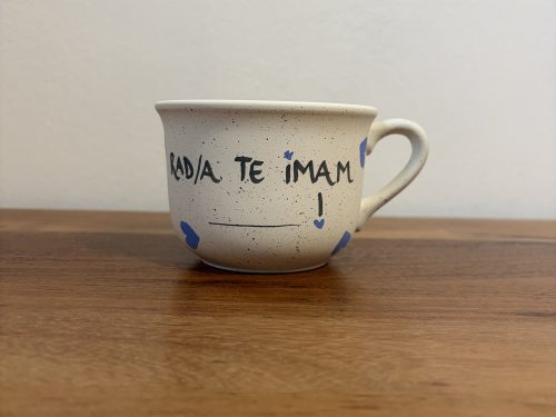 Personaliziran lonček "rad/a te imam" modri