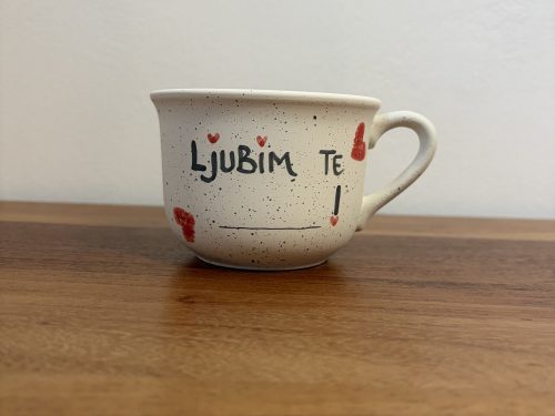 Personaliziran lonček "Ljubim te" rdeči